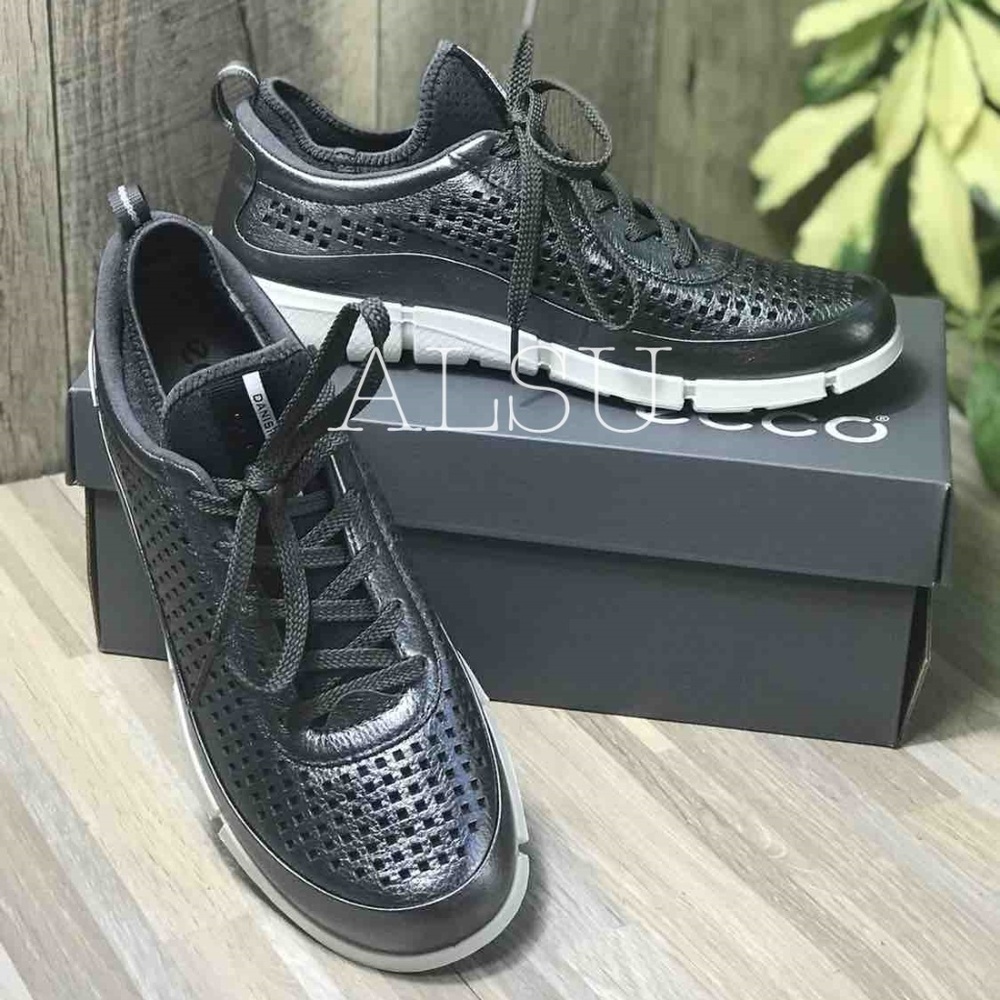 ECCO Intrinsic 1 Slip On Leather Dark Shadow Metal - Picture 1 of 7